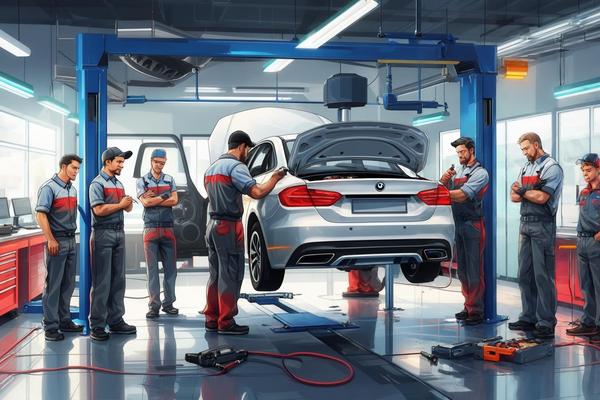 Equipo de profesionales de reparación de autos